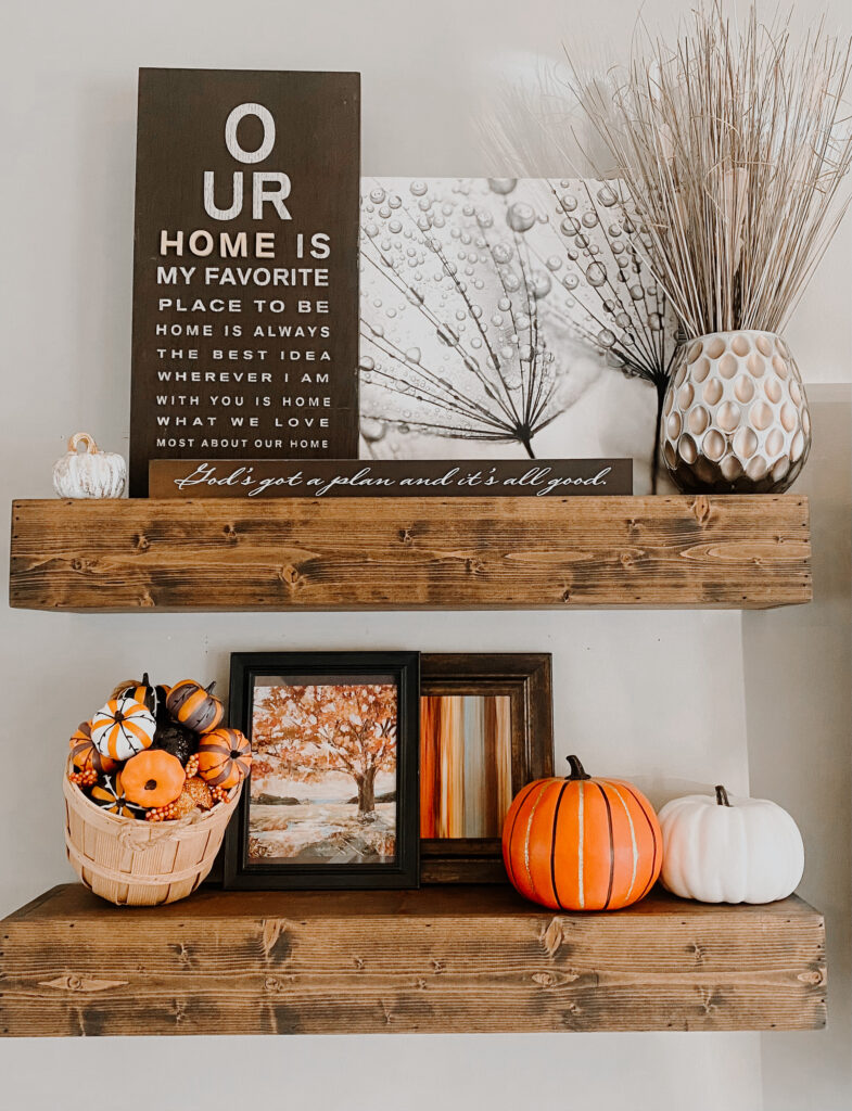 wood shelf decor