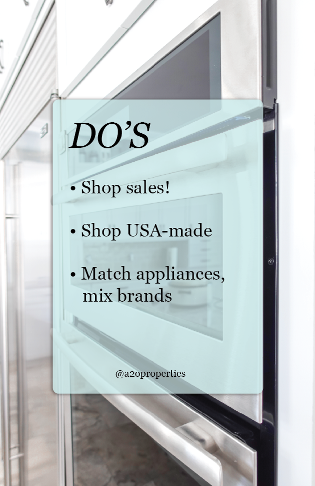 do's of appliance shopping